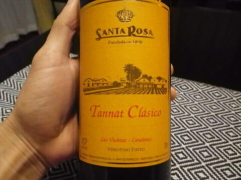 手に持ったワインボトル